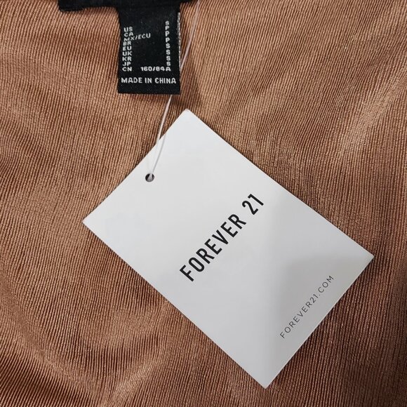 Forever 21 Camel Knit Dress One Shoulder Women's S NWT - Picture 12 of 14